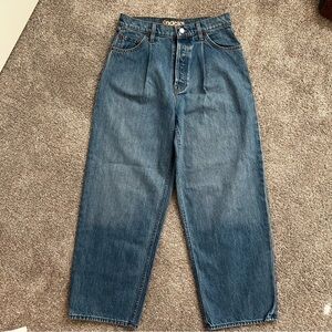 Mother snack pleated fun dip ankle jeans pants New